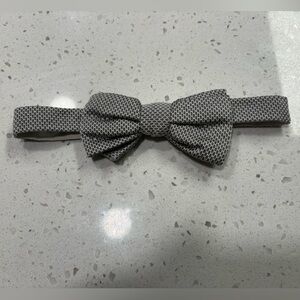 Vintage Silk Charvet Two-Toned Silver Adjustable Silk Bow Tie